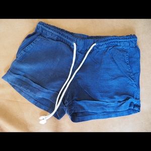 Blue Linen Shorts - Allen+Allen